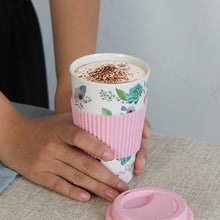 Load image into Gallery viewer, Reusable Bamboo Fiber Travel Coffee Mug With Lid and Silicone Rubber Sleeve Dishwasher Safe Portable Coffee Cups Organic