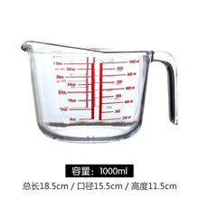 Load image into Gallery viewer, 250ml 500ml 1000ml Tempered Transparent Glass Measuring Cup With Graduated Measuring Cup Graduated Cup Water cup Kitchen Baking

