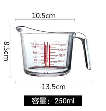 Load image into Gallery viewer, 250ml 500ml 1000ml Tempered Transparent Glass Measuring Cup With Graduated Measuring Cup Graduated Cup Water cup Kitchen Baking
