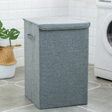 Load image into Gallery viewer, Cotton Laundry Basket with Cover Bathroom Laundry Basket Large Kitchen Storage Basket Home Collapsible Waterproof Laundry Hamper
